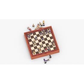 Chess Board Set 01 Pose 08 3D model